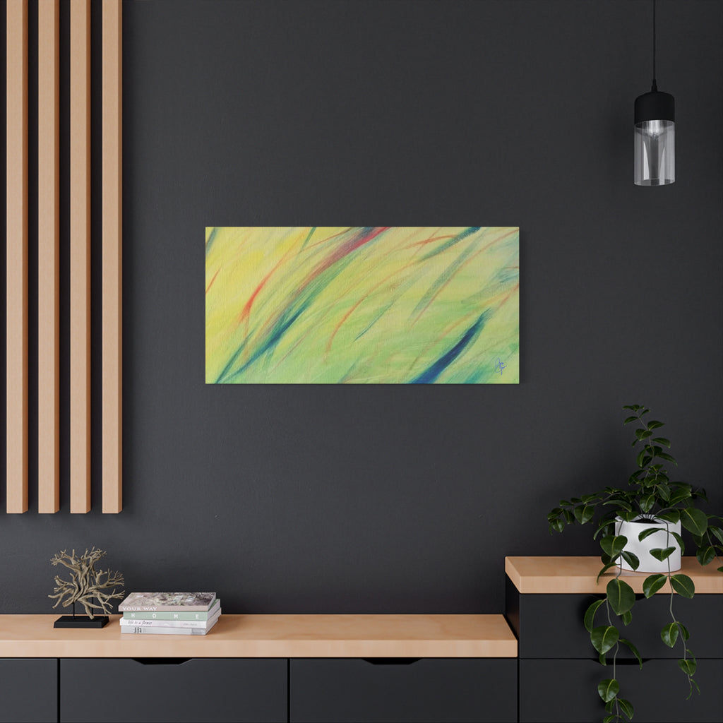 Abstract Windblown Grasses Matte Canvas Wall Art