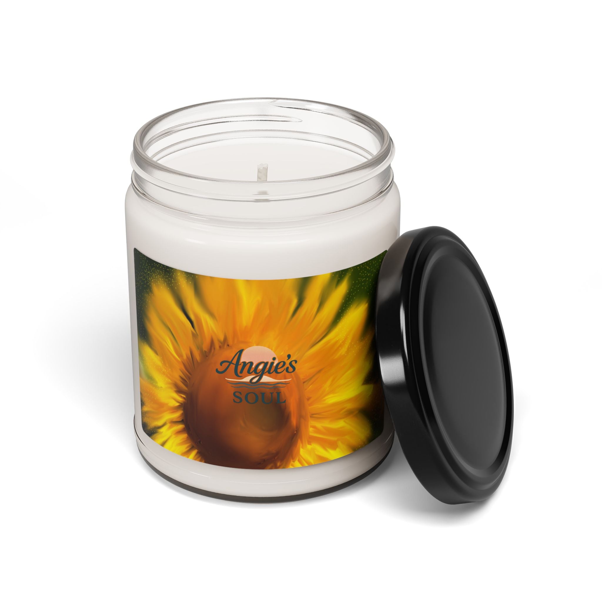 Sunflower Scented Soy Candle — 9oz Floral Jar Candle (Angie’s)