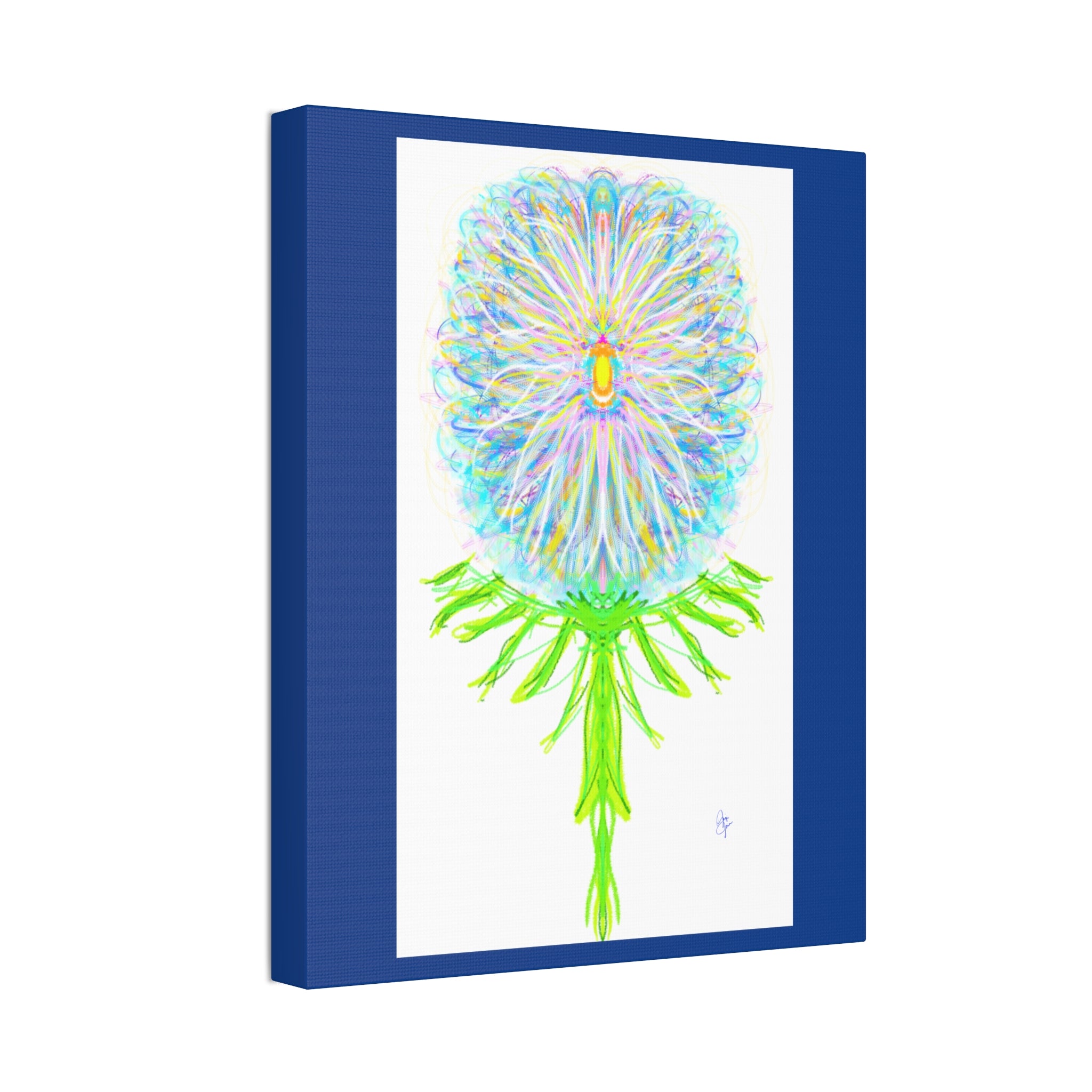 Pastel Floral Canvas Print — Abstract Dandelion Wall Art (Stretched 1.5")
