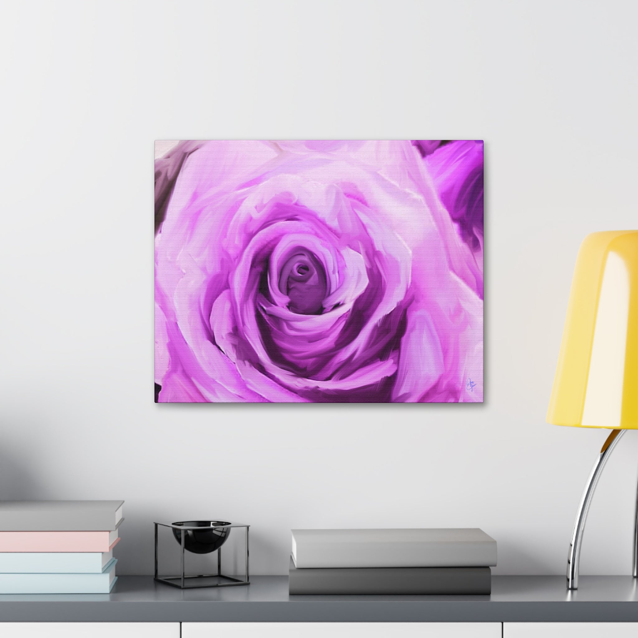 Lavender Rose Abstract Canvas Print — Stretched 1.5" Wall Art