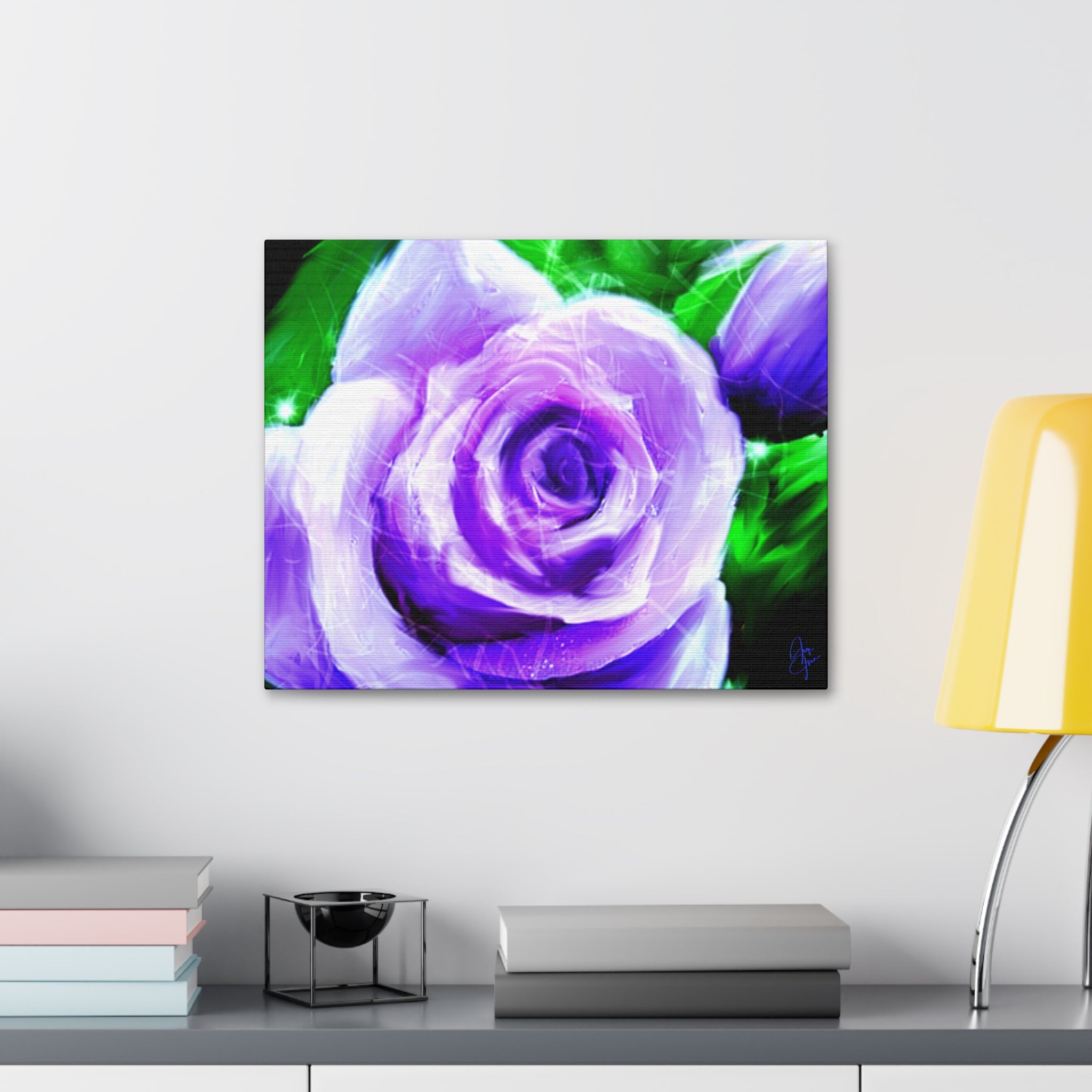 Purple Rose Canvas Print – Stretched 1.5" Floral Wall Art