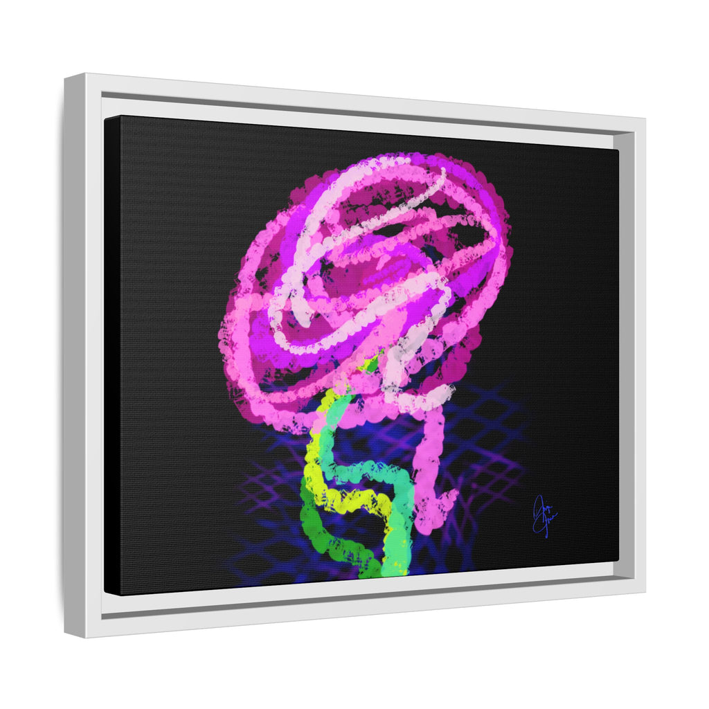 Framed Matte Canvas - Neon Rose Abstract Wall Art