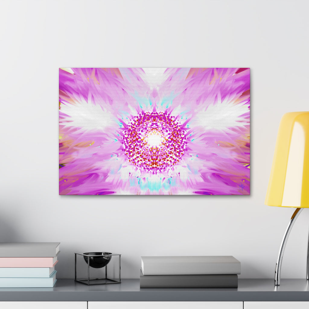Pink Floral Mandala Canvas Print — Stretched Wall Art