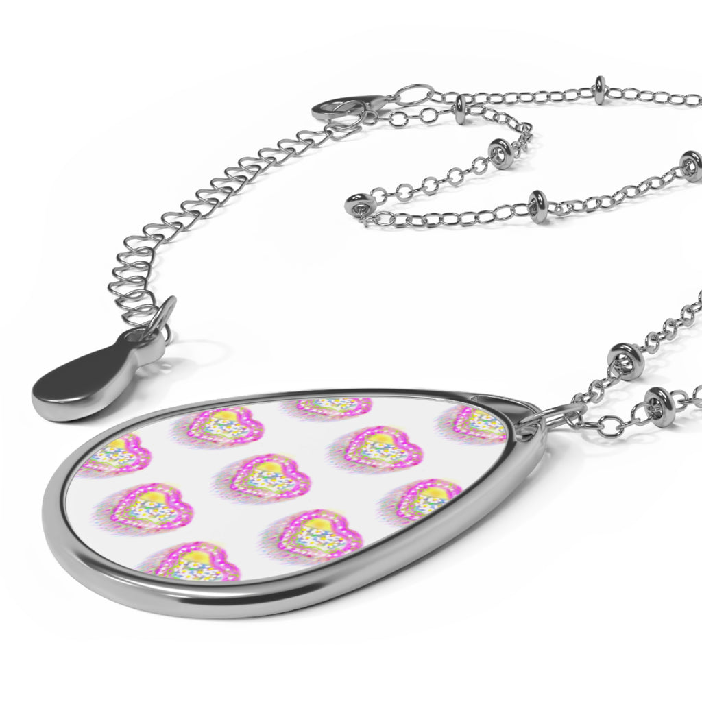 Valentine's Day Oval Necklace — Romantic Heart Pendant