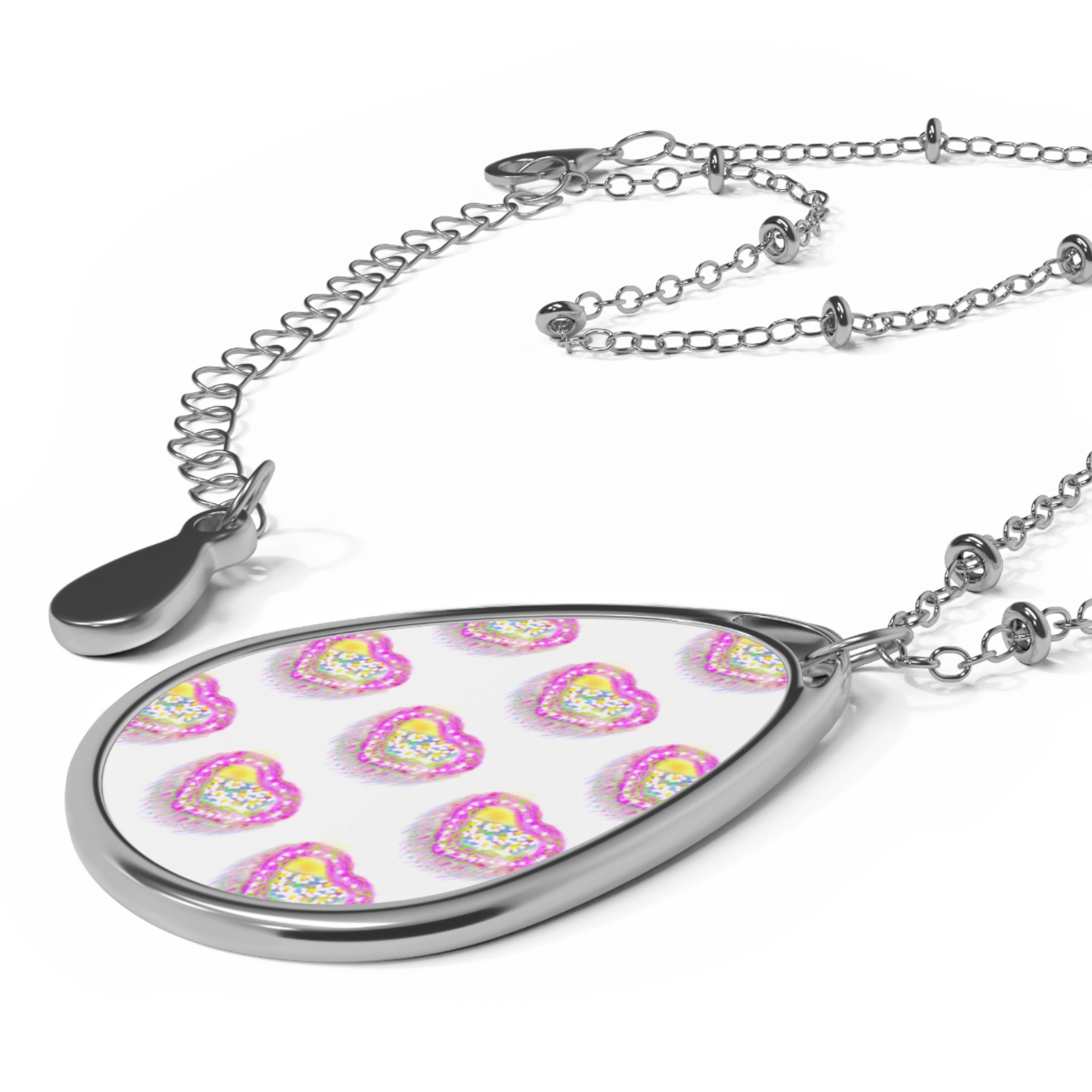 Valentine's Day Oval Necklace — Romantic Heart Pendant