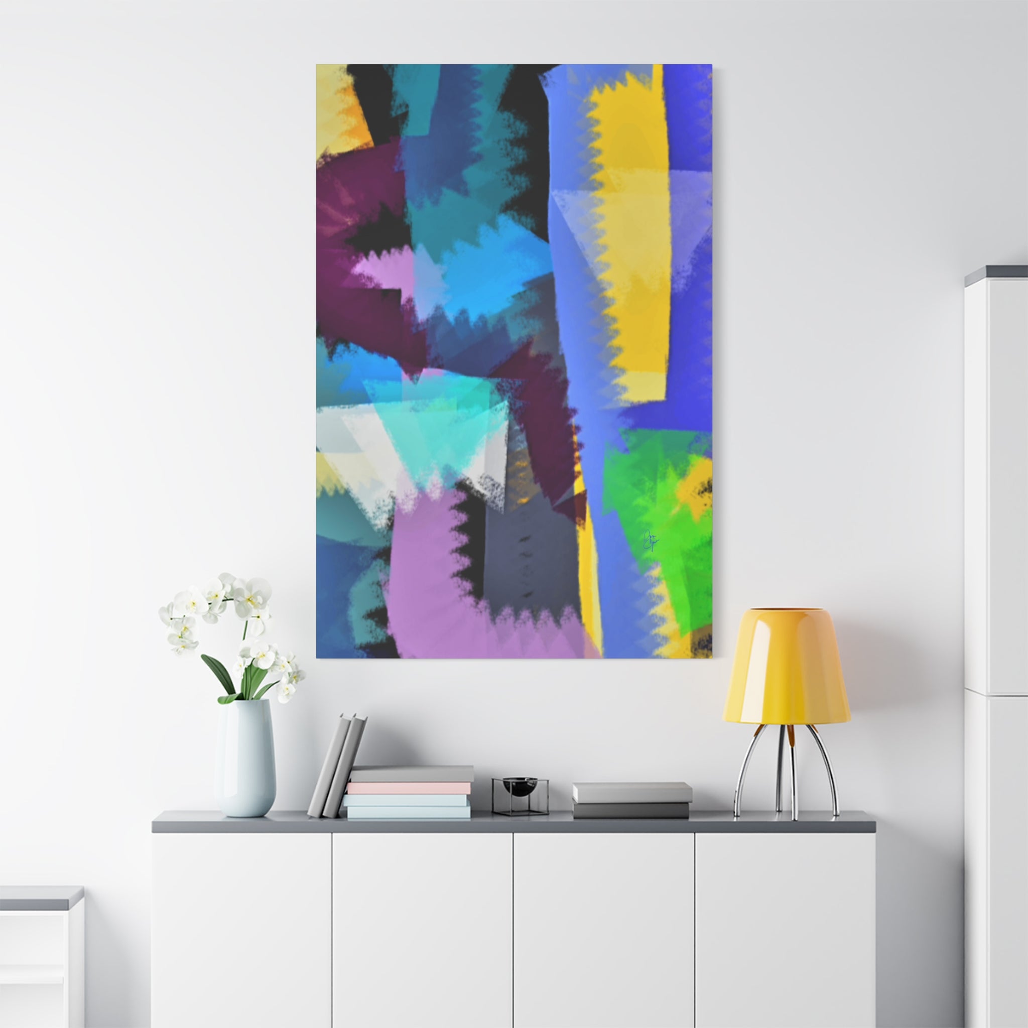 Abstract Color Burst Canvas Print — Vibrant Geometric Wall Art