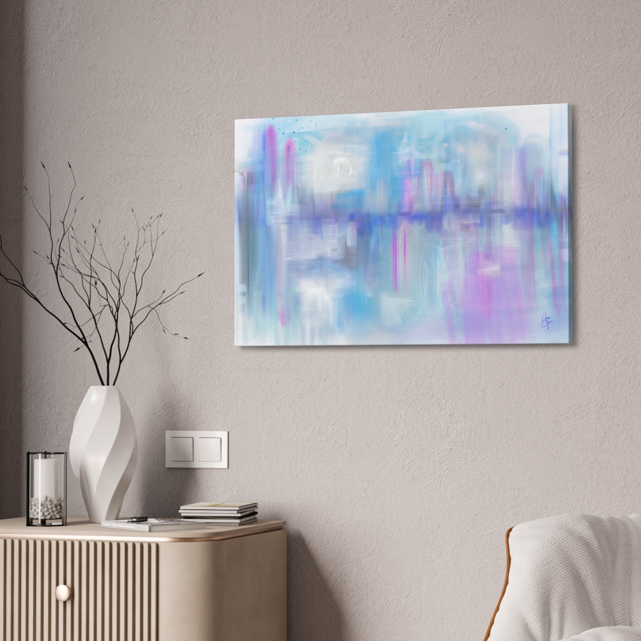 Abstract Pastel Cityscape Canvas Print — Stretched 1.5"