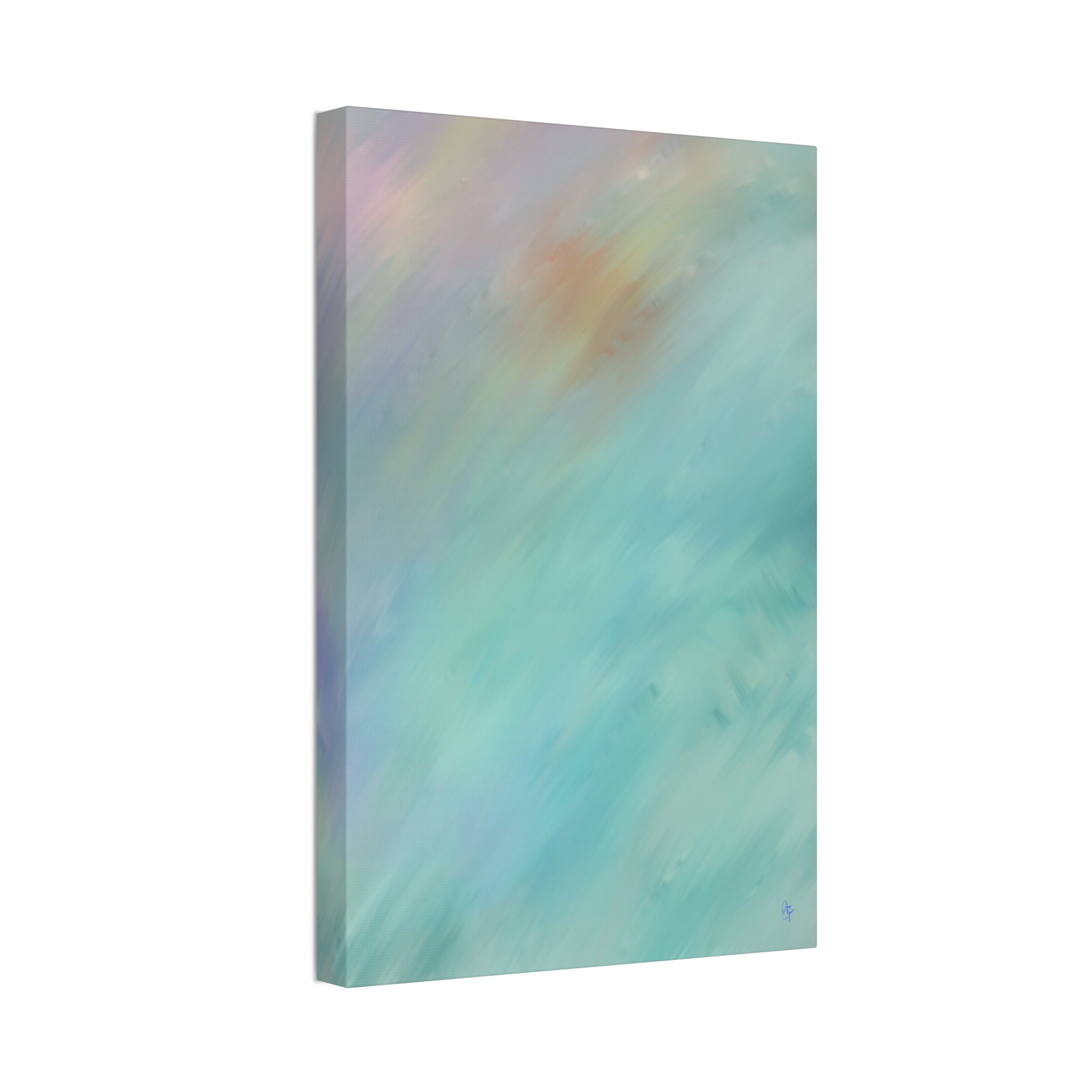 Abstract Teal Watercolor Canvas Print — Stretched 1.5" Edge