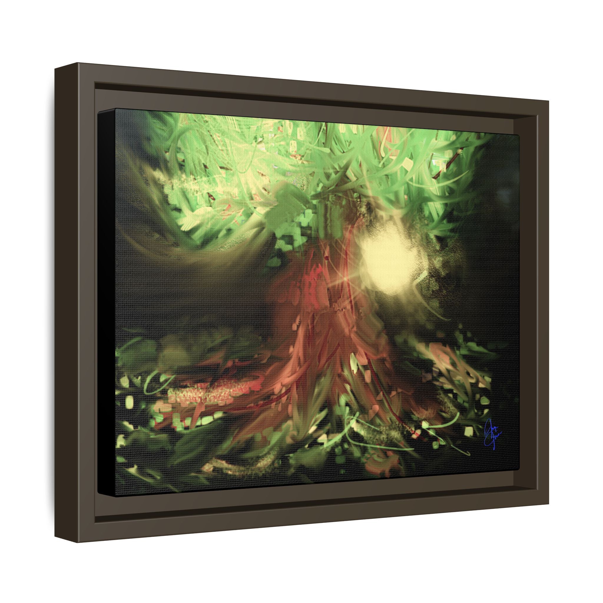 Sunset Tree Matte Canvas Framed Wall Art
