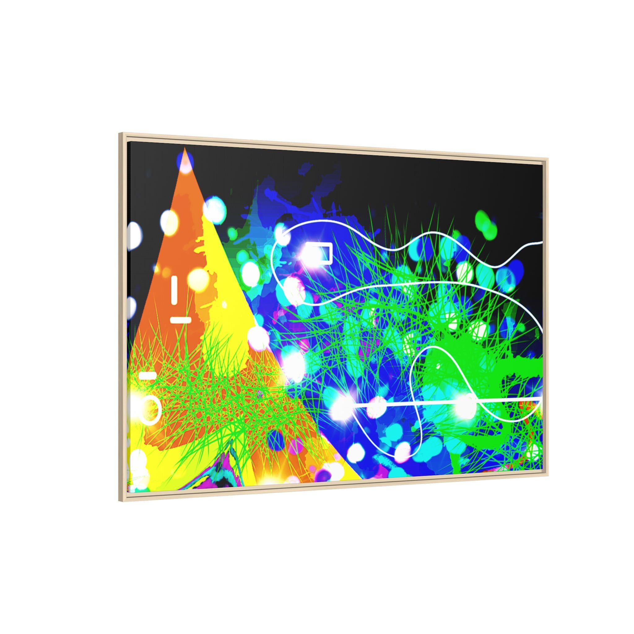 Abstract Neon Wave Matte Canvas Framed Art