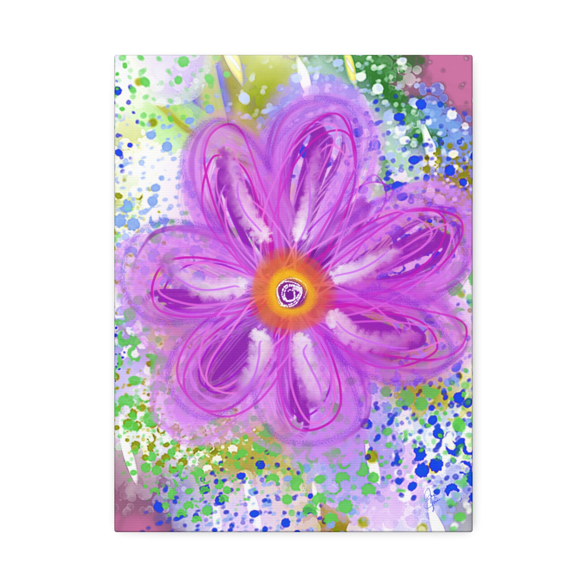 Purple Bloom Floral Canvas - Stretched 1.5" Wall Art