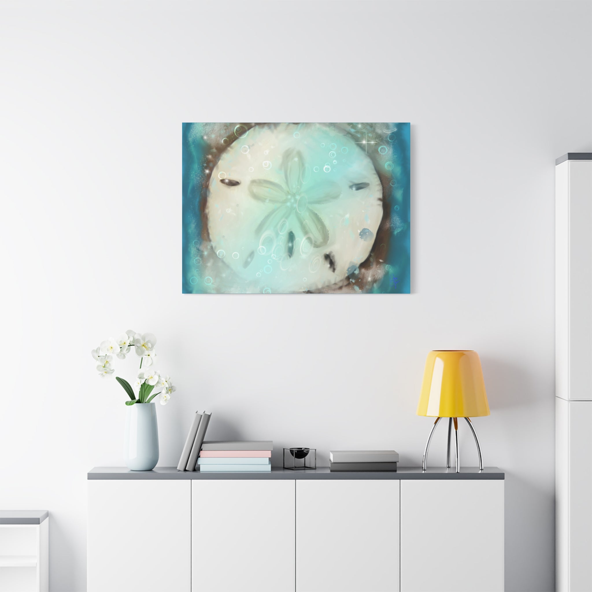 Sand Dollar Ocean Canvas Wall Art — Beach Coastal Nautical Decor