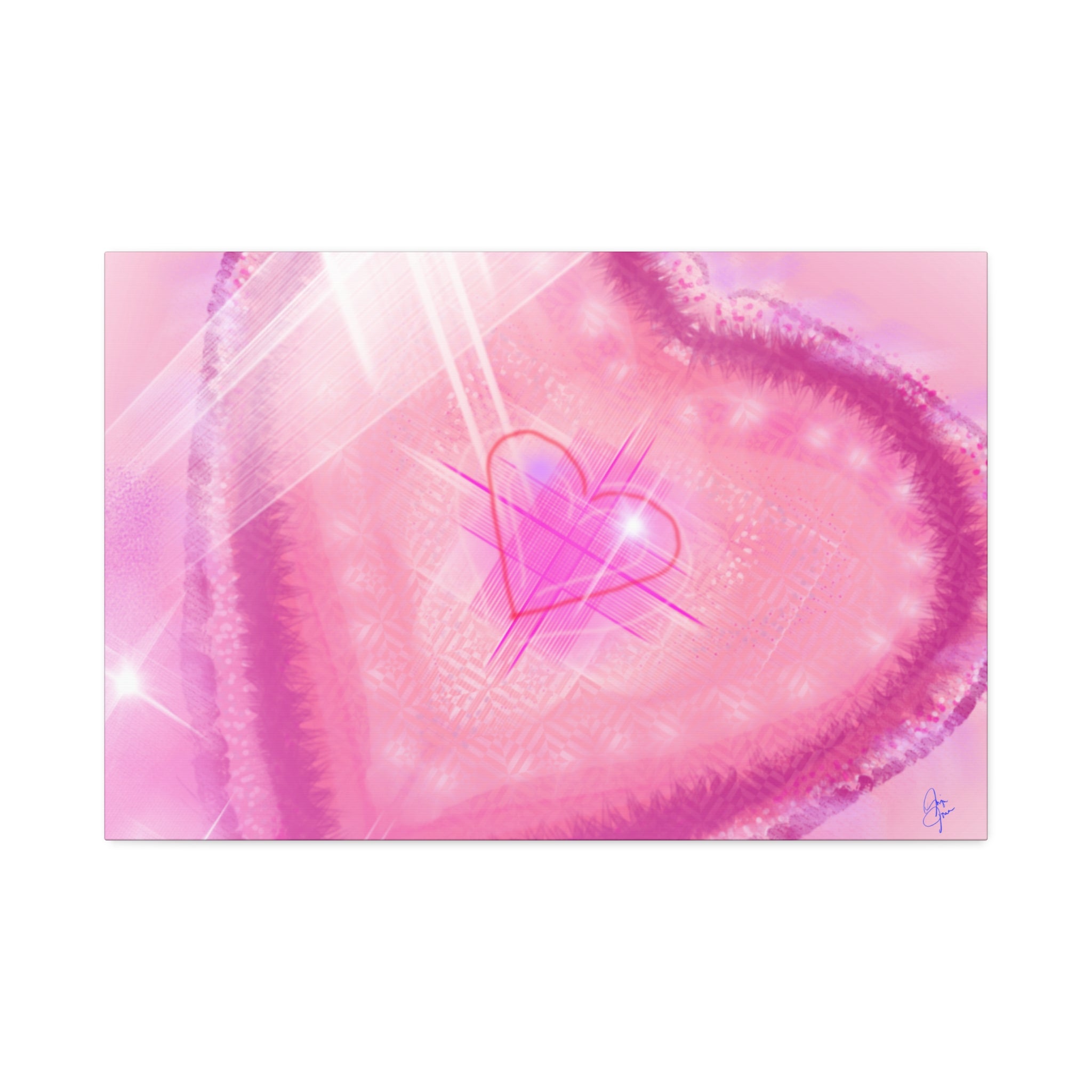 Pink Heart Canvas Wall Art — Romantic Valentine’s Decor