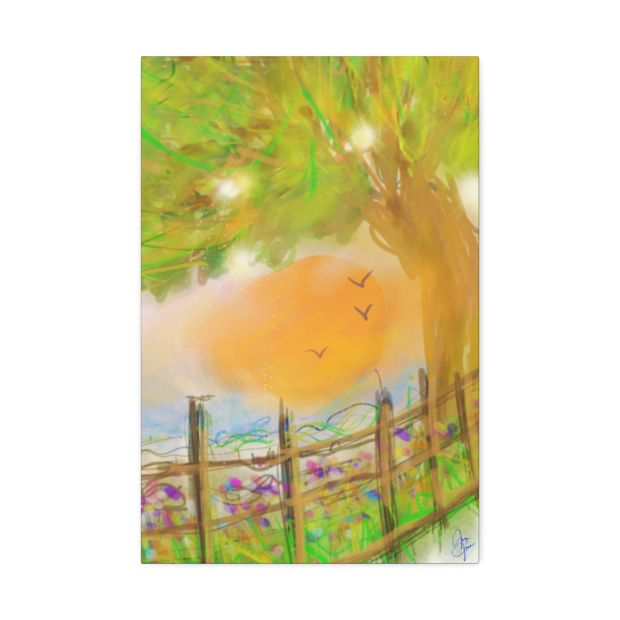 Abstract Tree Canvas Print — Black & White or Vibrant Color
