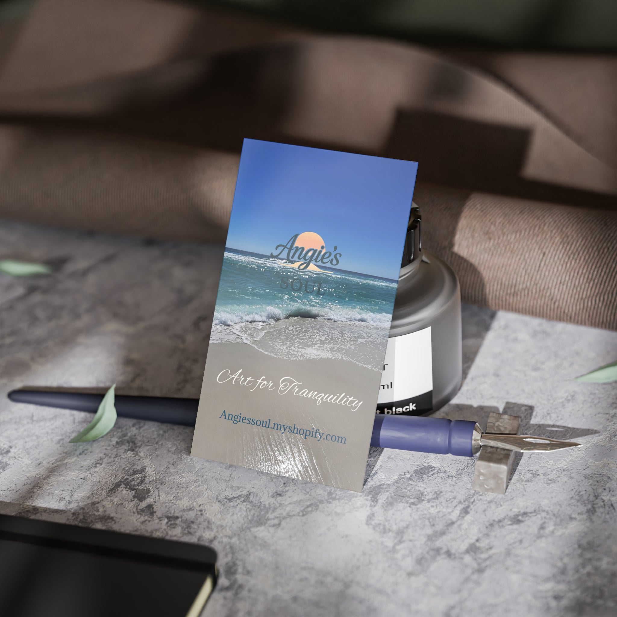 Tranquil Beach Business Cards — 'Art for Tranquility' Professional Cards