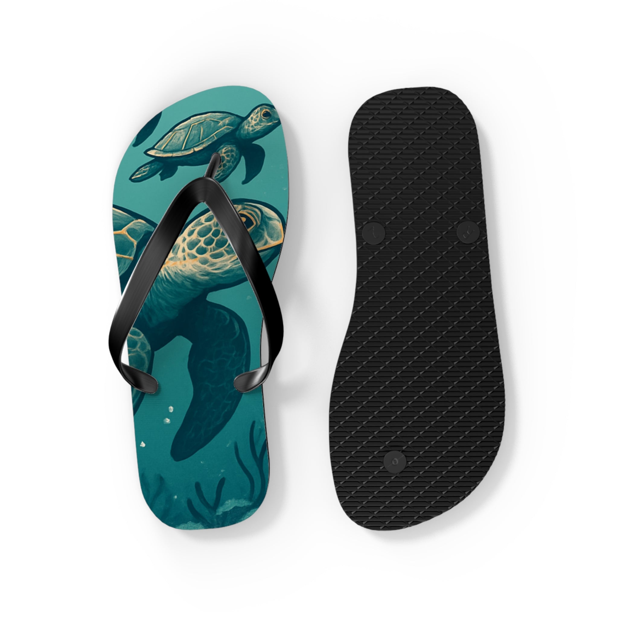 Turtle Print Flip Flops for Beach Lovers