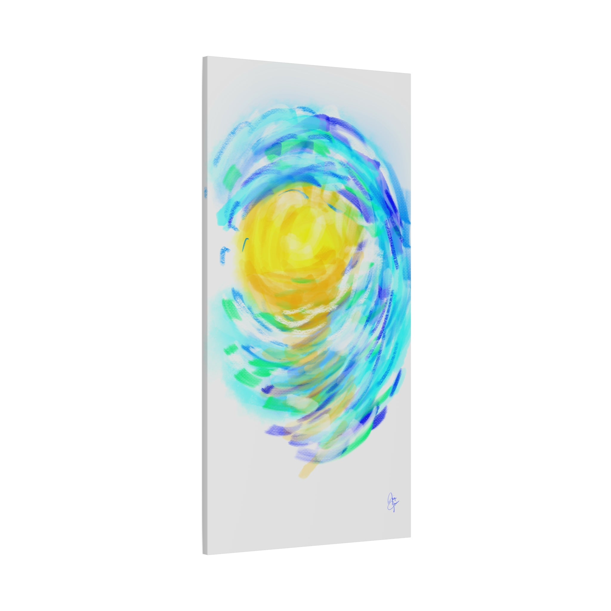 Abstract Sunburst Canvas Art — Vibrant Swirl Matte Stretched Canvas