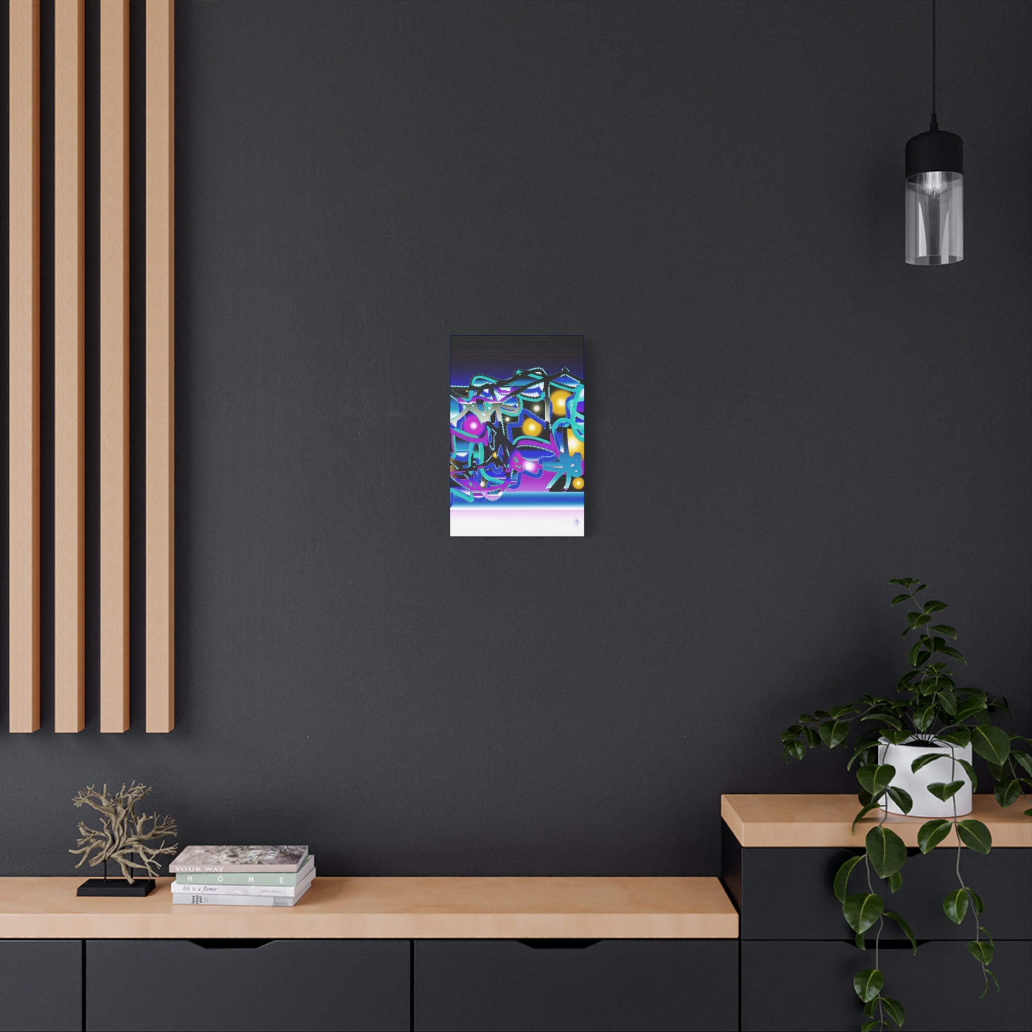Contemporary City Lights Matte Canvas Wall Art — Stretched 1.25"