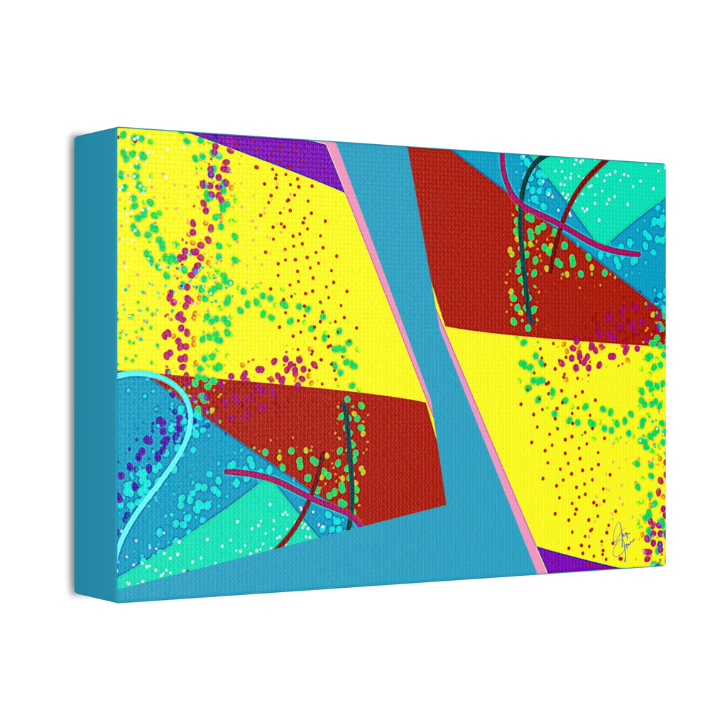 Abstract Pop Art Canvas Print — Colorful Geometric Wall Art (Stretched 1.5")
