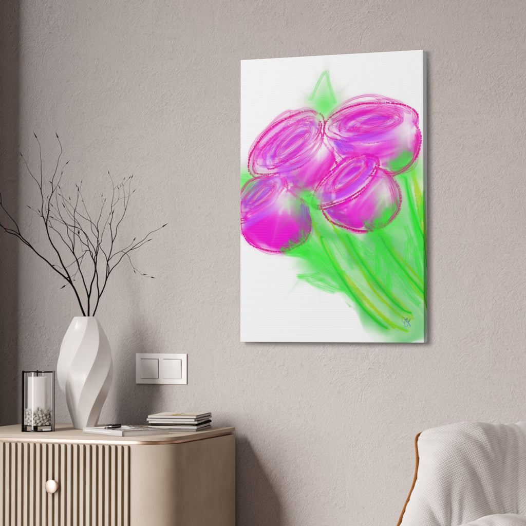 Pink Bloom Abstract Canvas