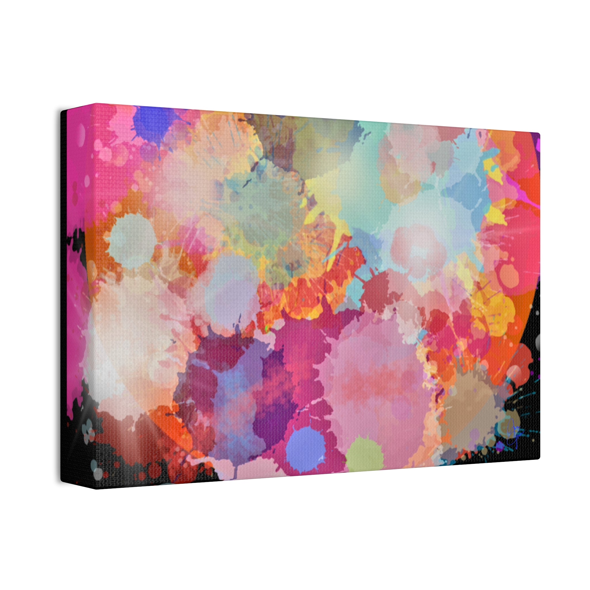 Abstract Color Splash Canvas Print — Vibrant Watercolor Ink Splash Wall Art