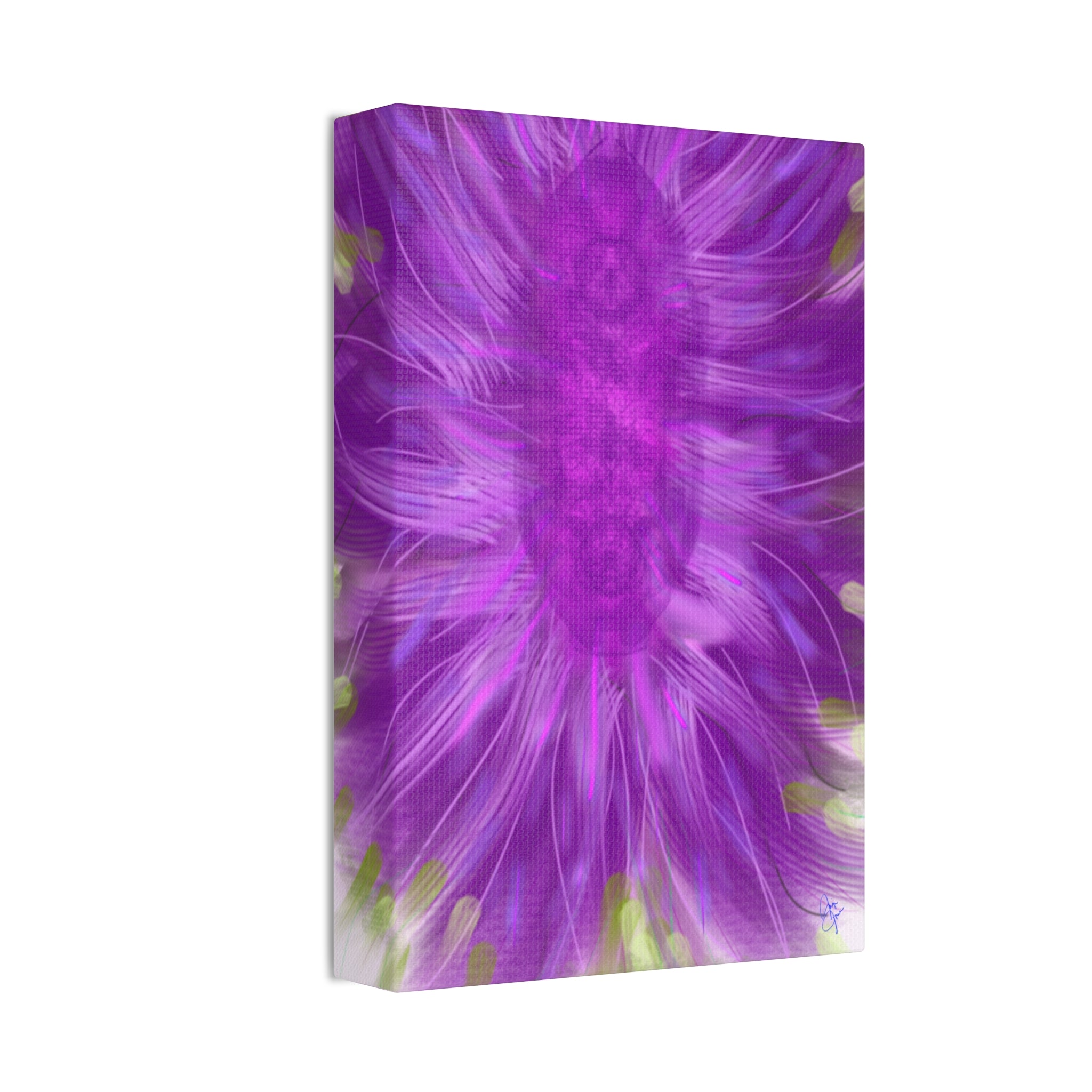 Purple Floral Burst Canvas Print – Abstract Flower Wall Art (Stretched 1.5")
