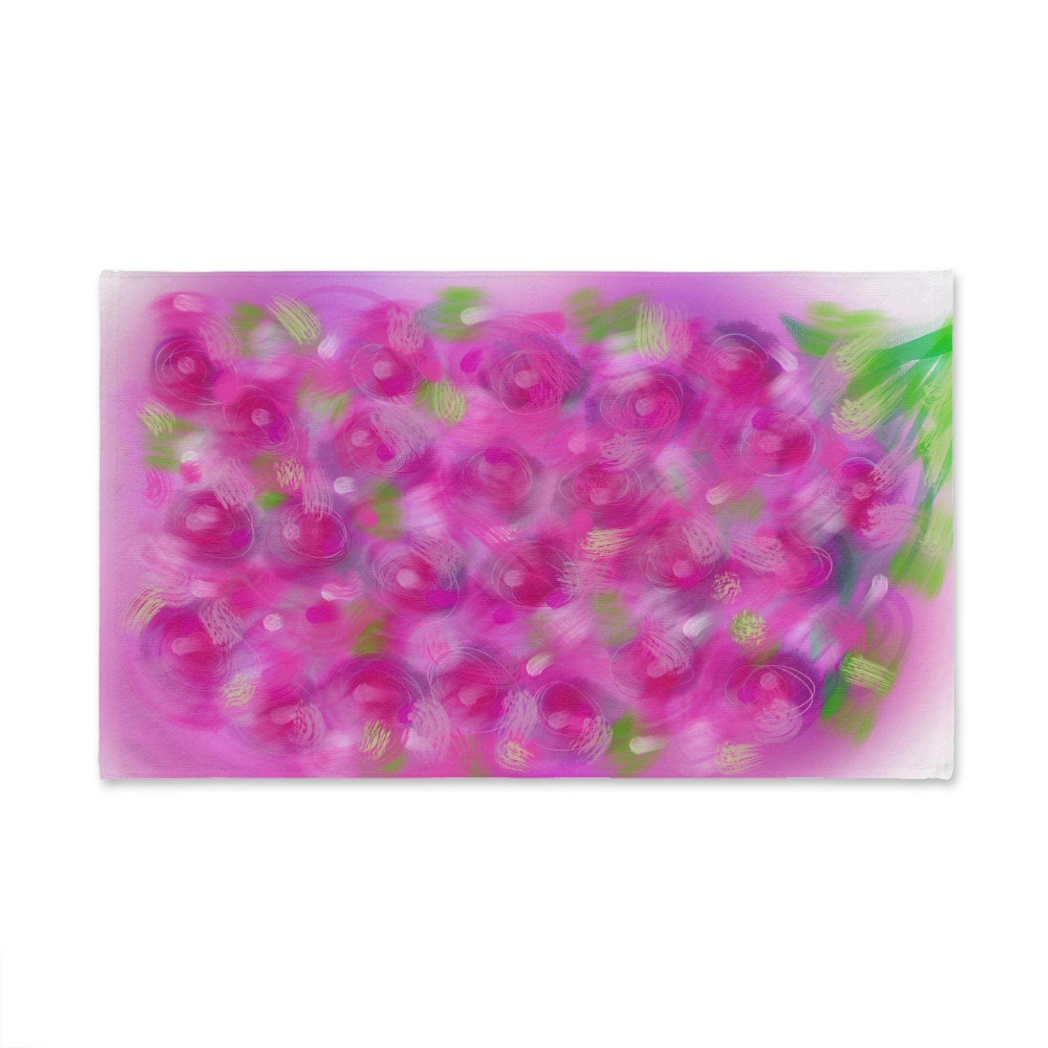 Floral Pink Roses Hand Towel — Soft Decorative Kitchen & Bath Towel