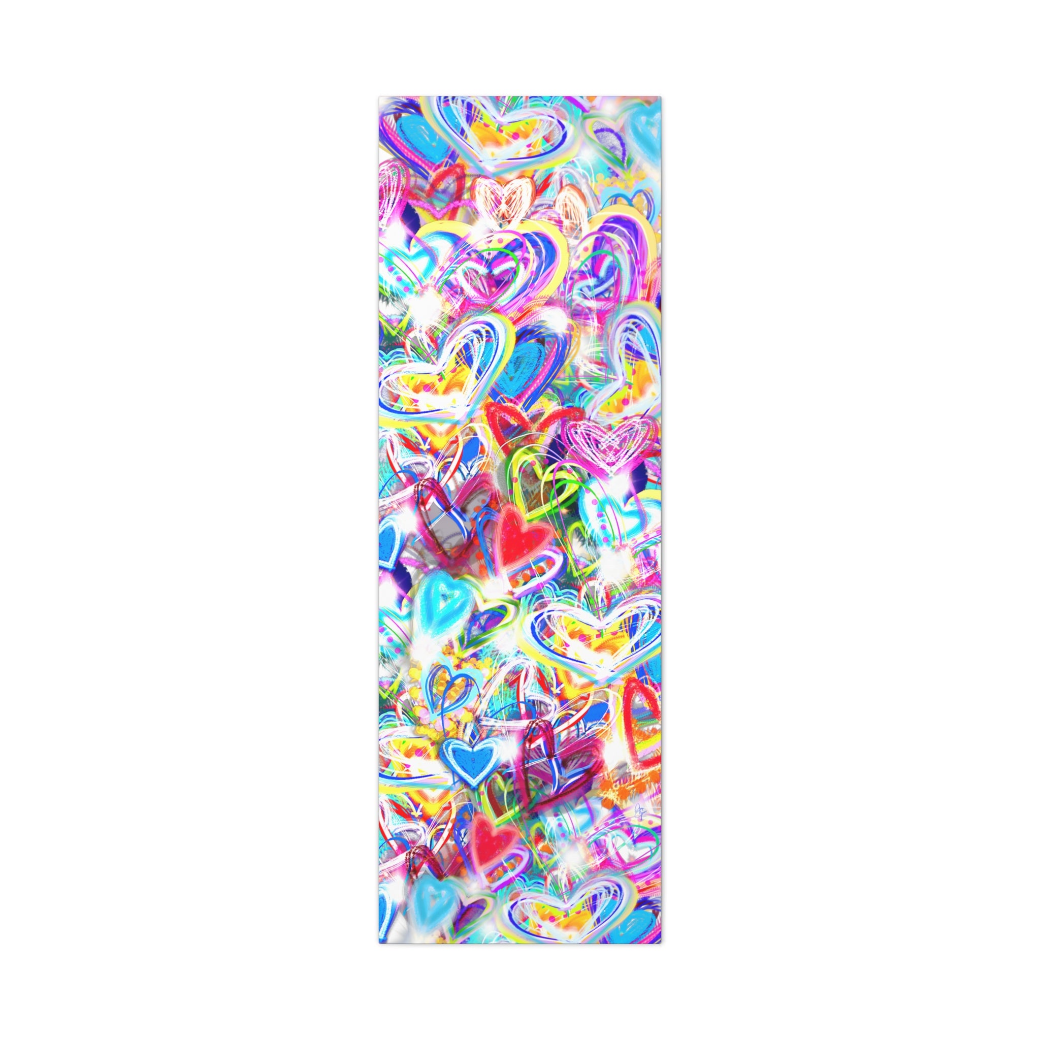 Colorful Heart Graffiti Matte Canvas