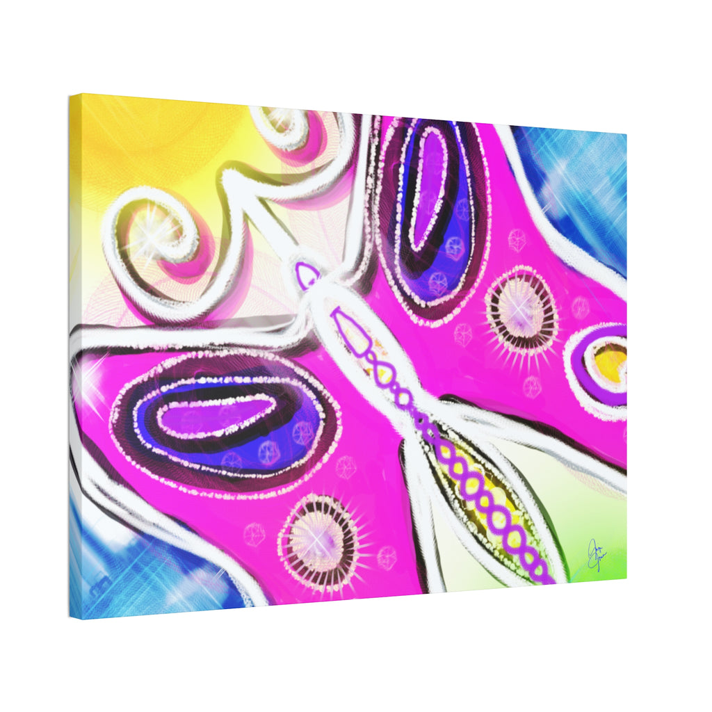 Abstract Pink Butterfly Canvas - Vibrant Stretched Wall Art
