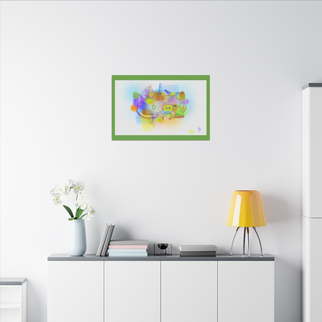 Abstract Color Burst Matte Canvas Print — Vibrant Geometric Wall Art