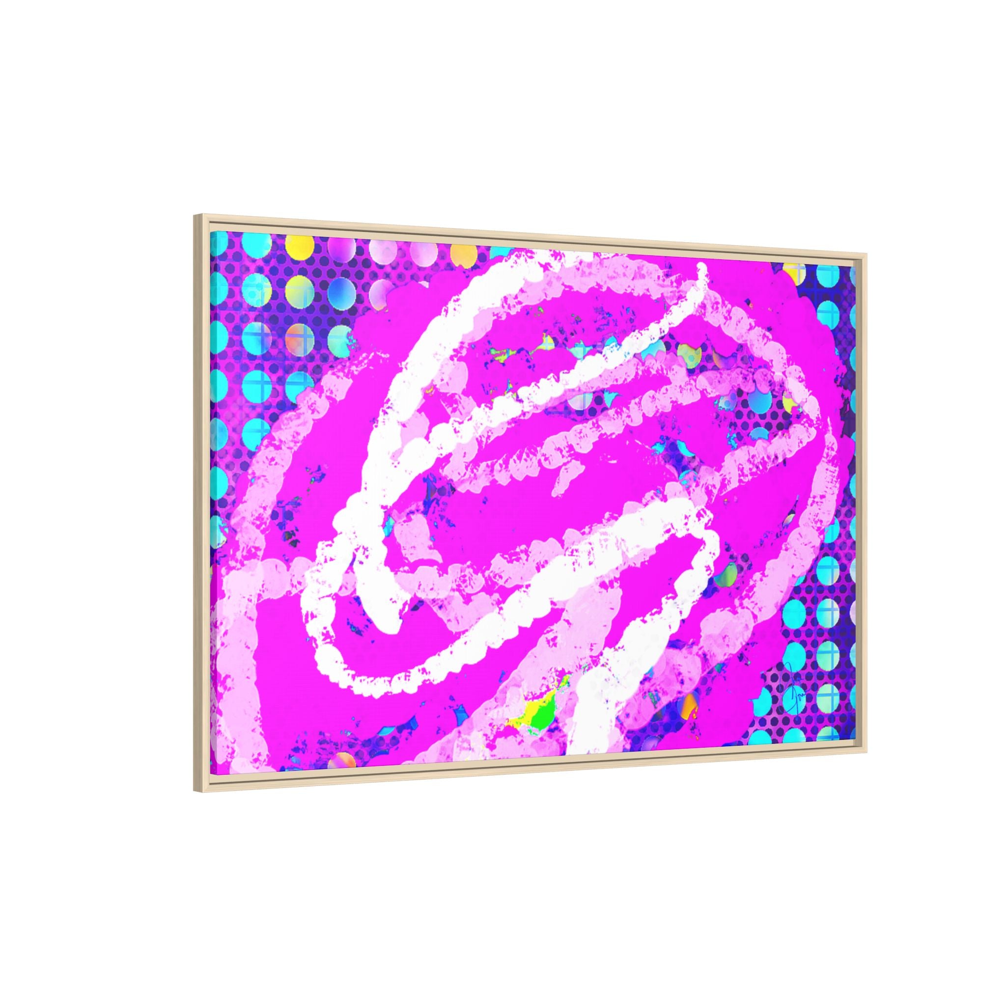 Abstract Neon Pop Art Matte Canvas — Framed Multi‑Color Wall Art