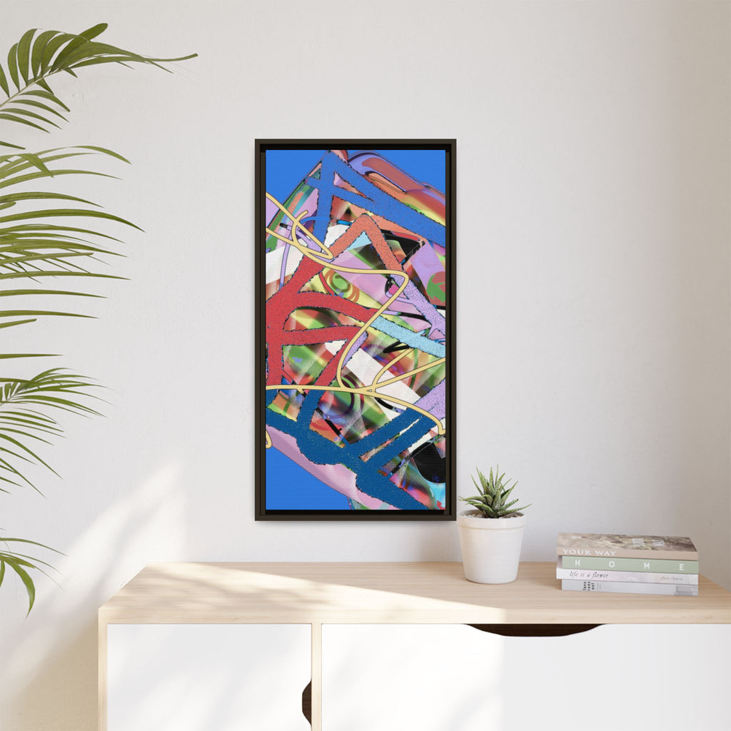 Abstract Multi‑Color Framed Canvas Art – Vibrant Modern Wall Decor