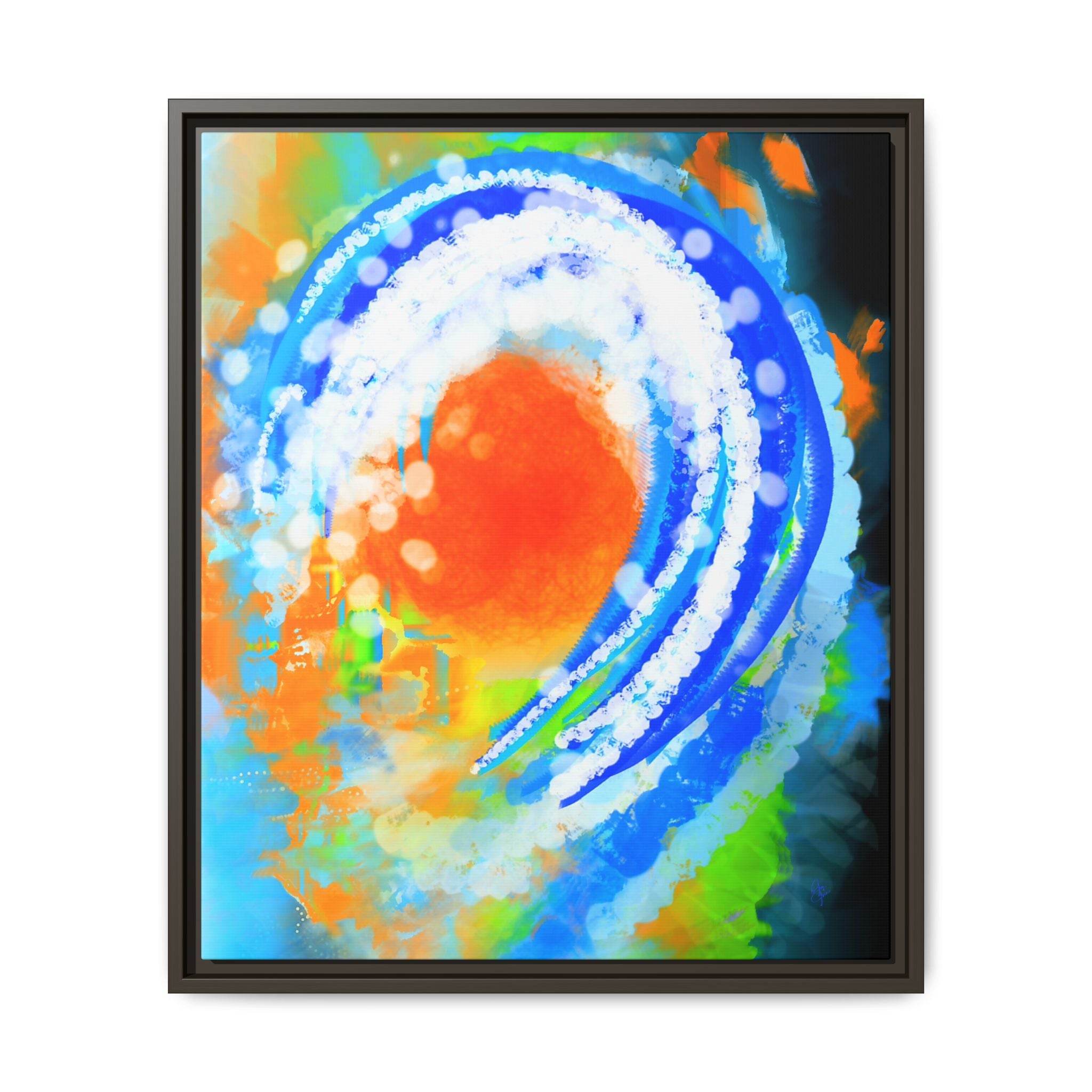 Abstract Ocean Wave Matte Canvas Print — Framed Multi‑Color Wall Art