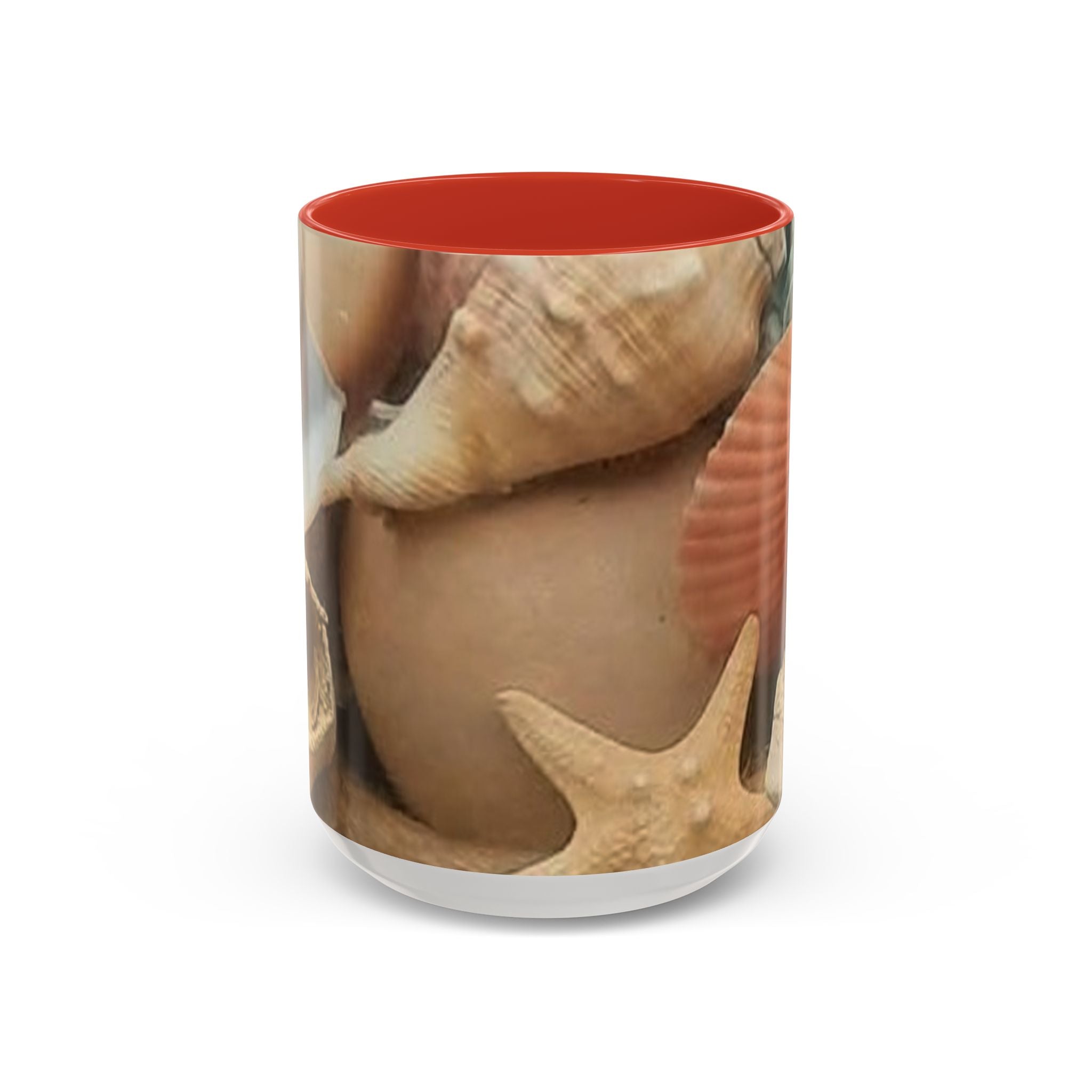 Seashell Beach Accent Coffee Mug — Coastal Shells Design (11/15 oz)