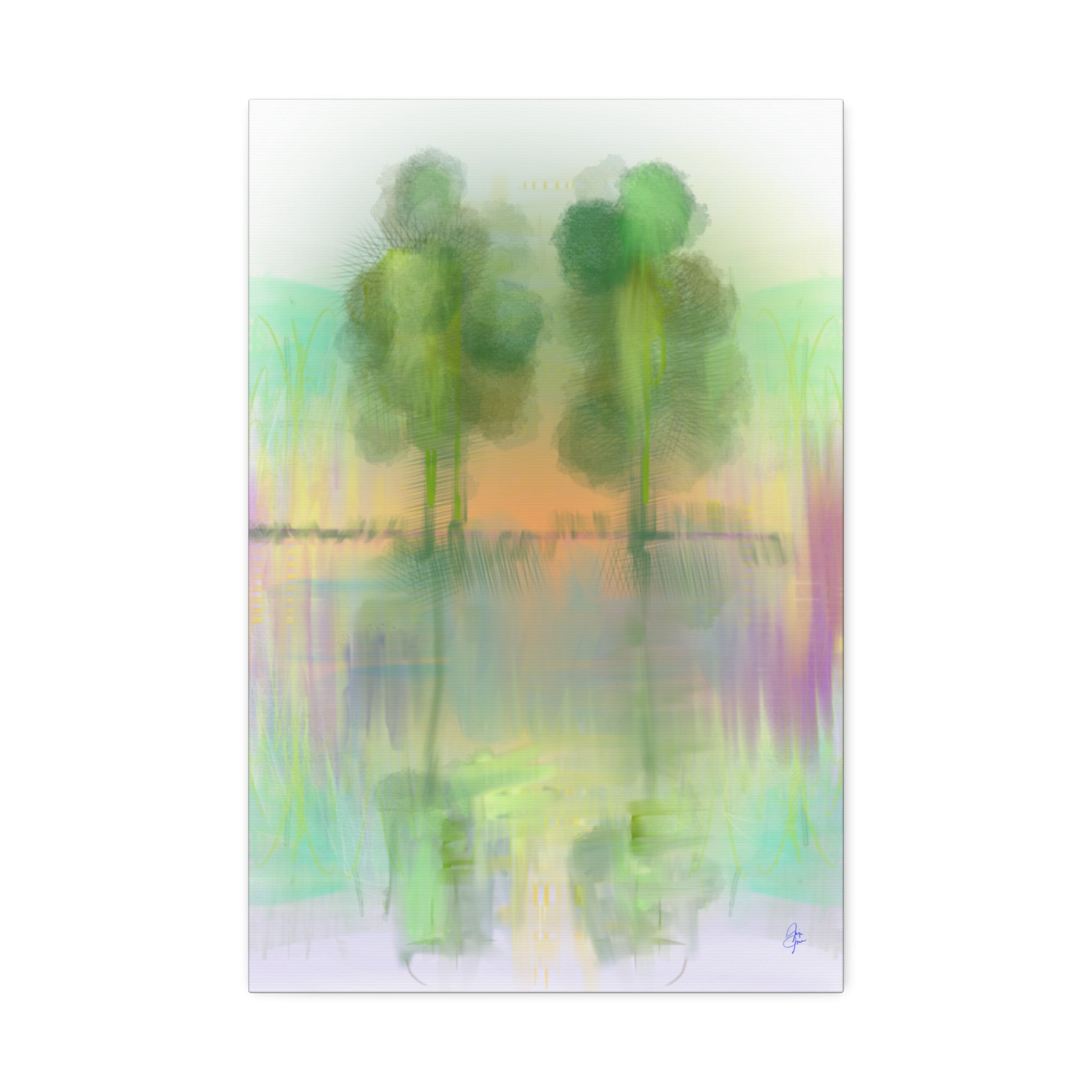 Serene Pastel Trees Canvas Print — Stretched 1.5"