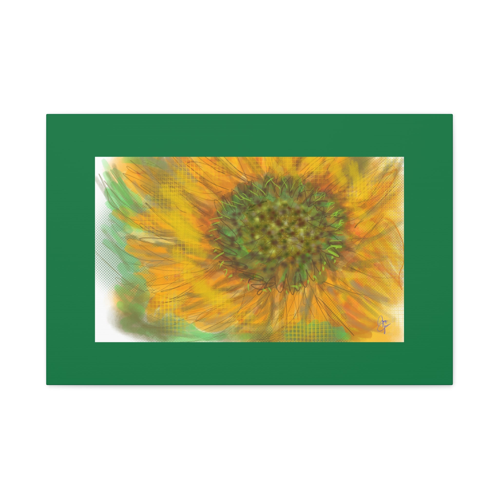 Sunflower Burst Matte Canvas Wall Art — Orange Stretched Canvas Print