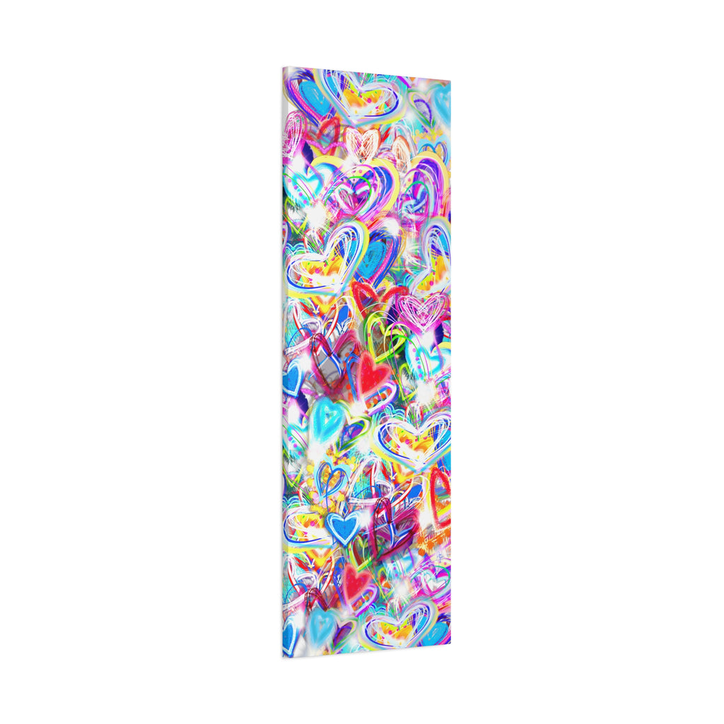 Colorful Heart Graffiti Matte Canvas