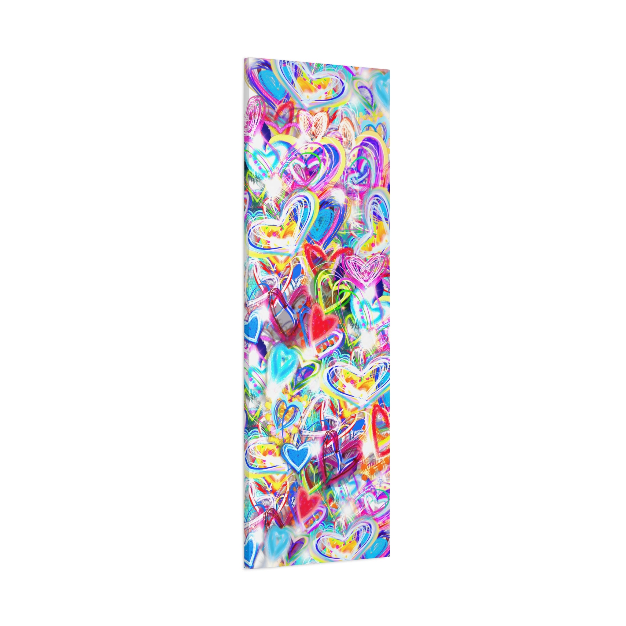 Colorful Heart Graffiti Matte Canvas