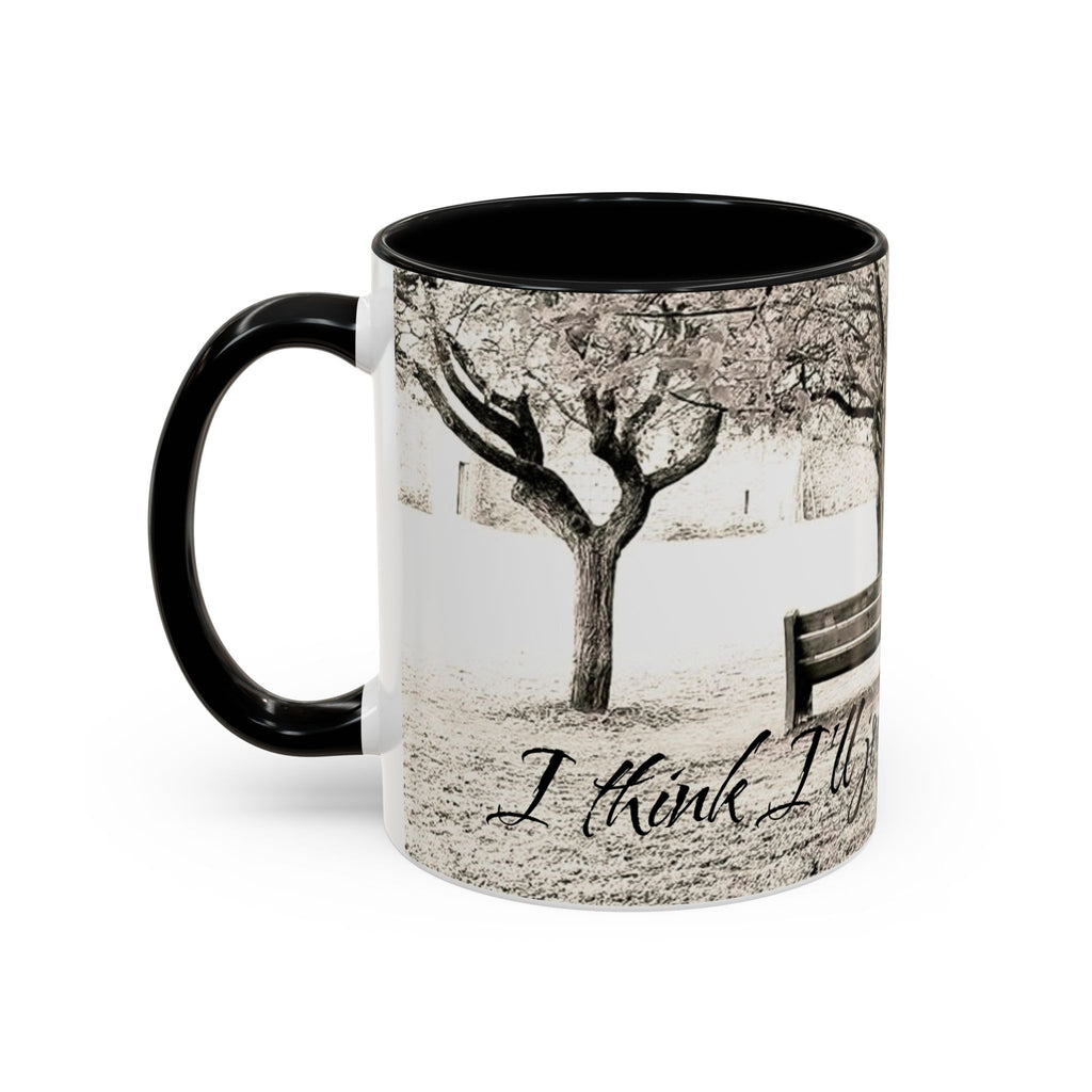 Conversation Bench Coffee Mug — 'I'll Join the Conversation' Accent Ceramic Mug