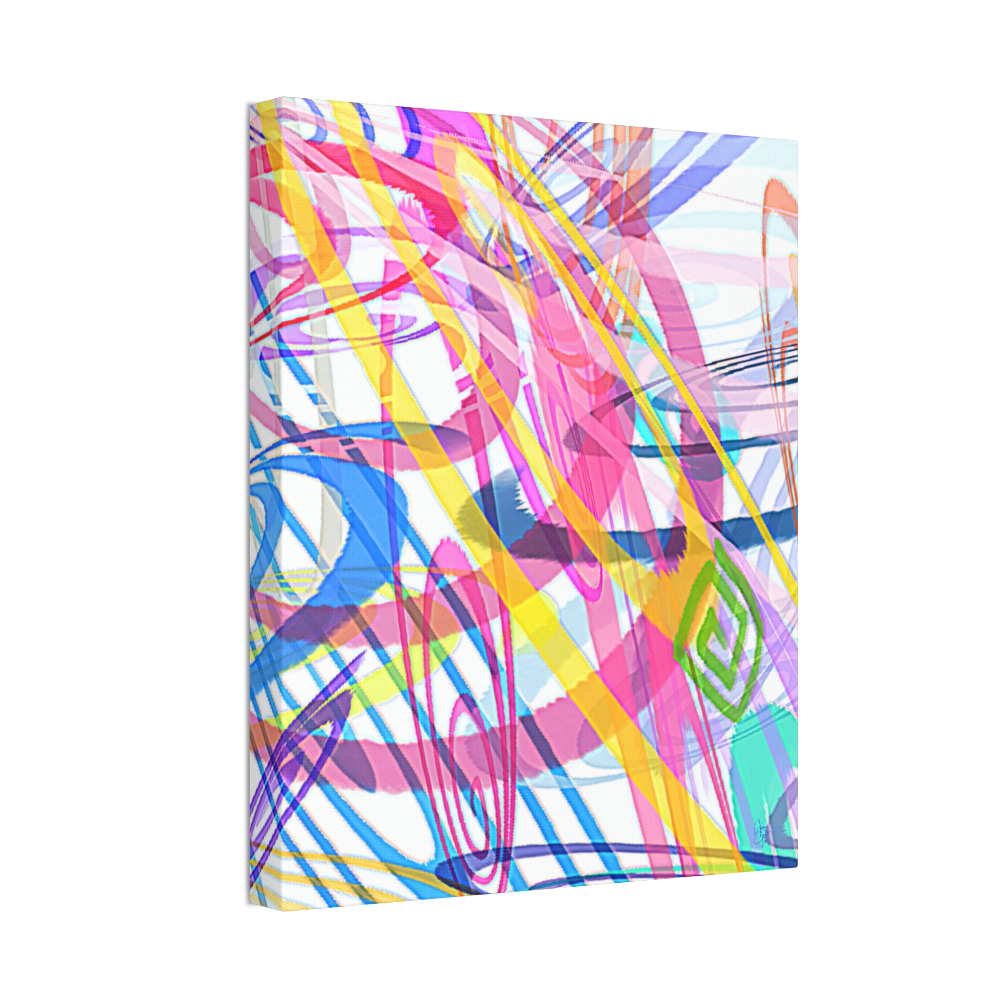 Abstract Rainbow Scribble Canvas – Colorful Modern Wall Art (1.5" Stretched)