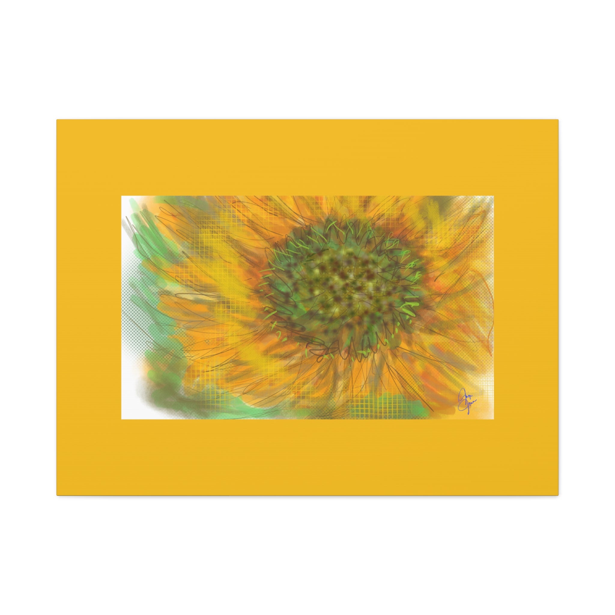 Sunflower Burst Matte Canvas Wall Art — Orange Stretched Canvas Print