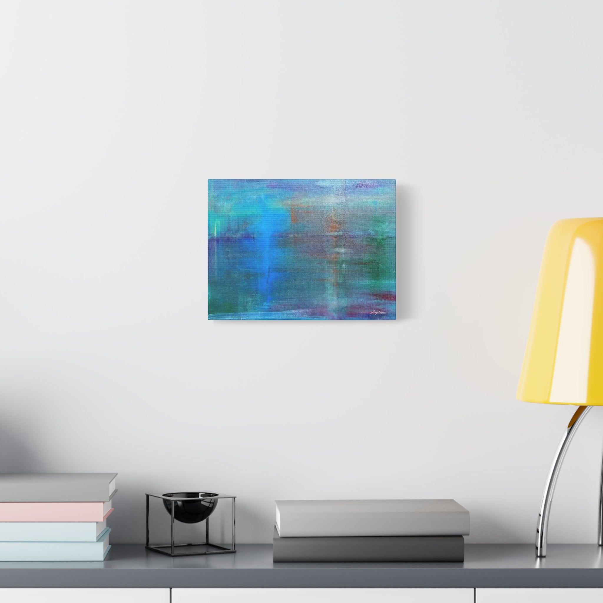 Abstract Blue-Green Matte Canvas Print – Stretched 1.25" Wall Art