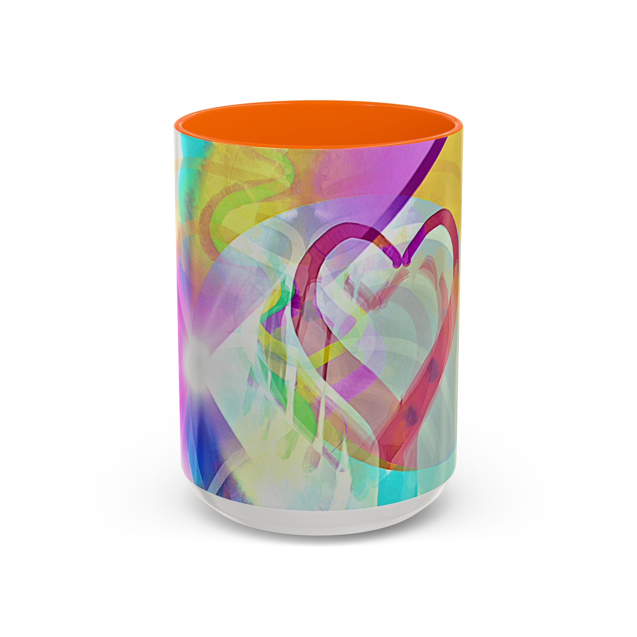 Colorful Heart Coffee Mug – Vibrant Abstract Love Accent Mug (11/15oz)