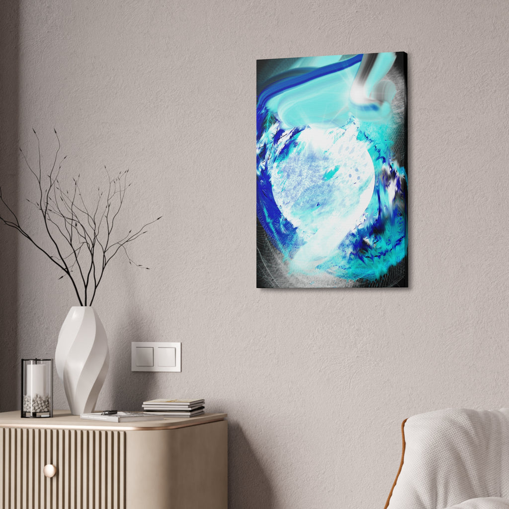 Abstract Blue Moon Canvas Print — Stretched 1.5" Wall Art