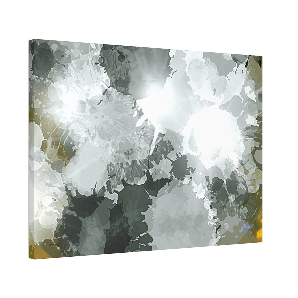 Abstract Gray Ink Splash Canvas