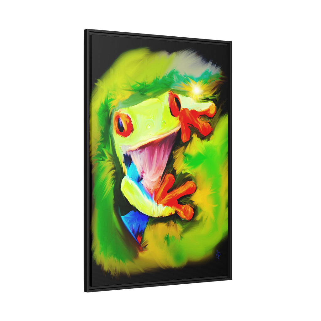 Colorful Tree Frog Matte Canvas Print — Framed Tropical Wall Art