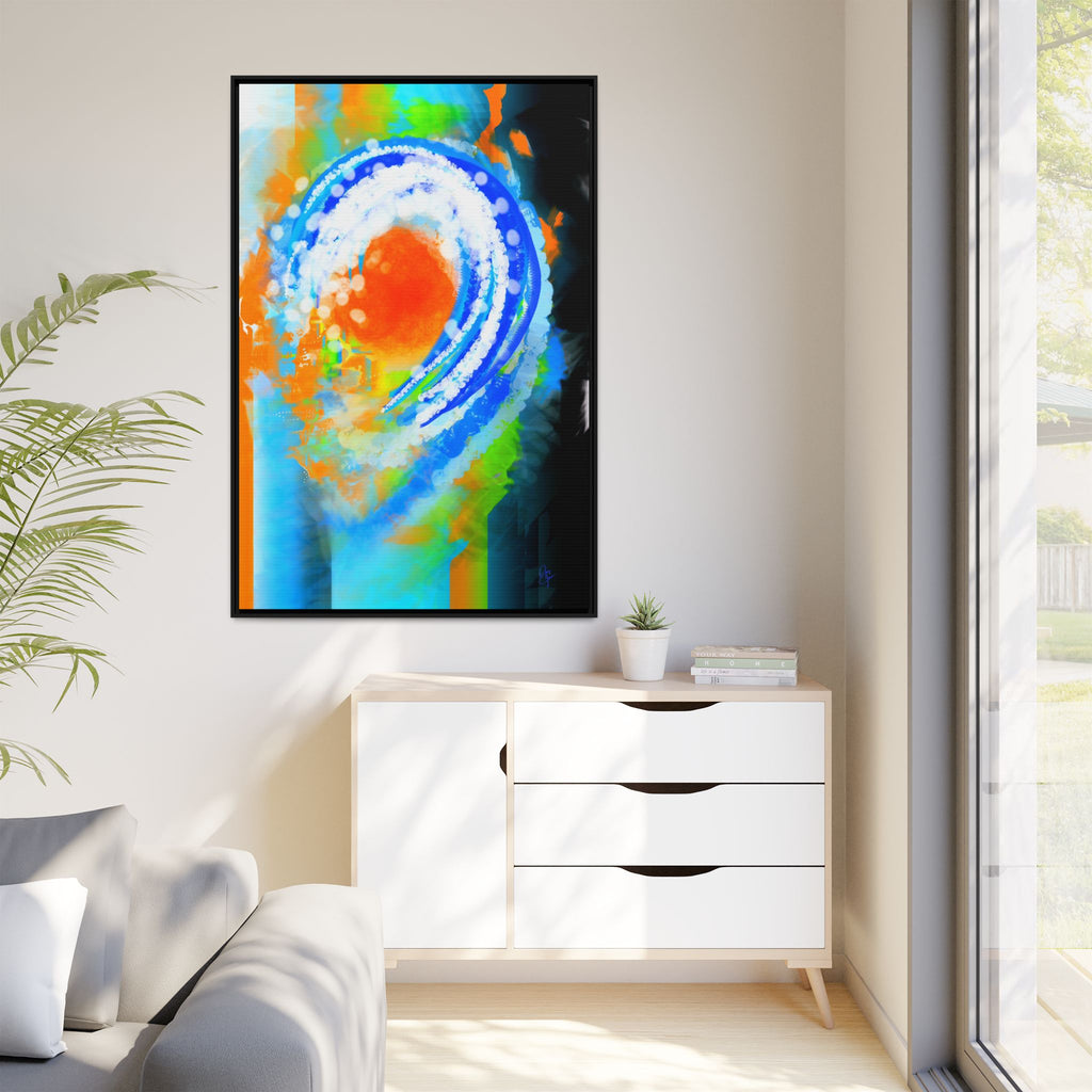 Abstract Ocean Wave Matte Canvas Print — Framed Multi‑Color Wall Art