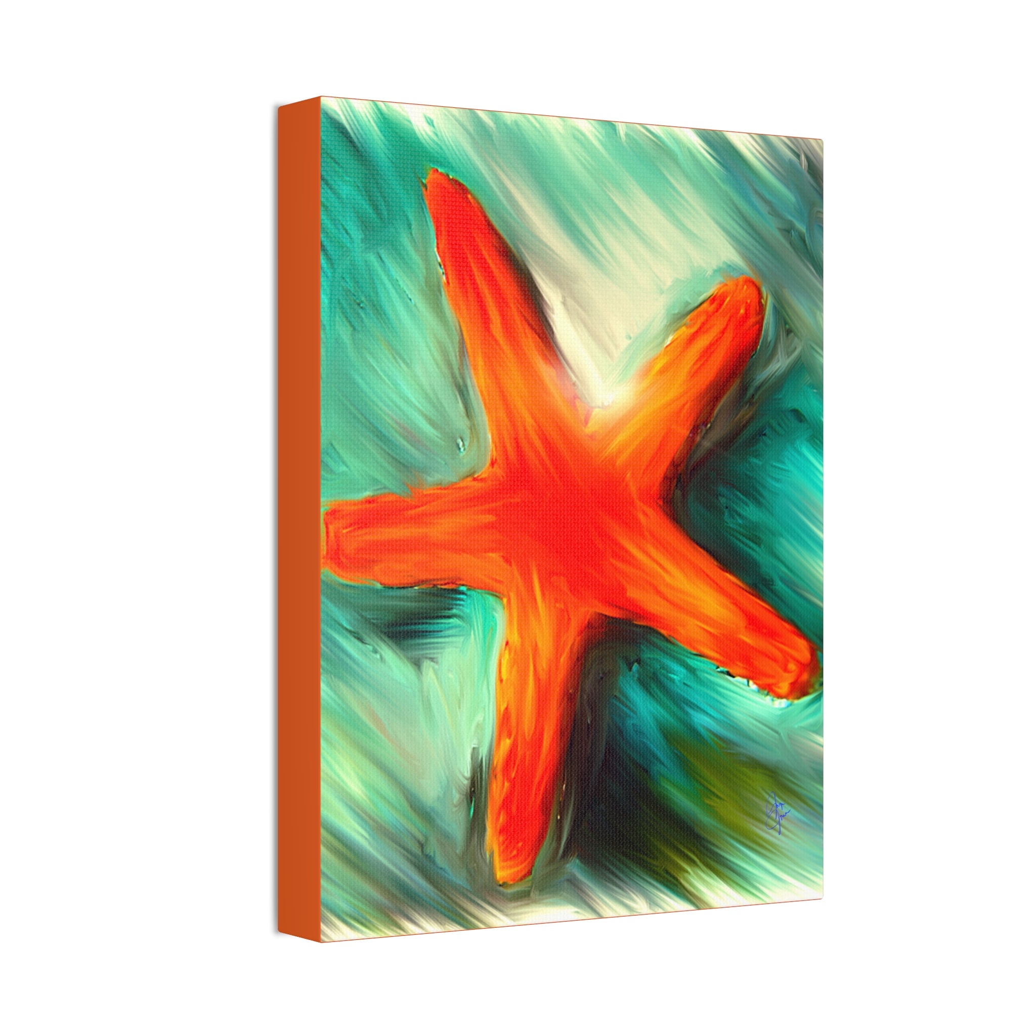 Starfish Wall Art Canvas — Stretched 1.5" Coastal Beach Décor