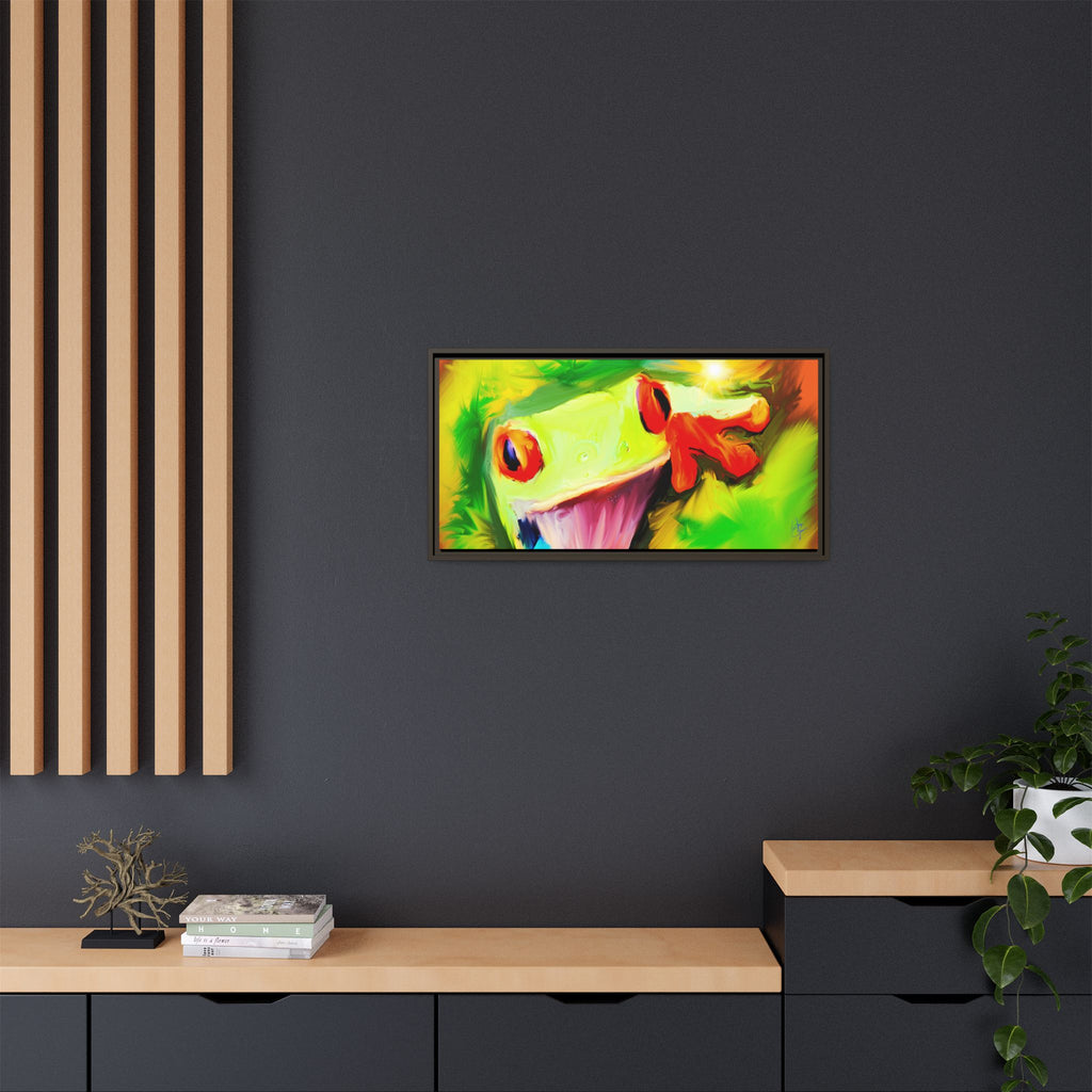 Colorful Tree Frog Matte Canvas Print — Framed Tropical Wall Art