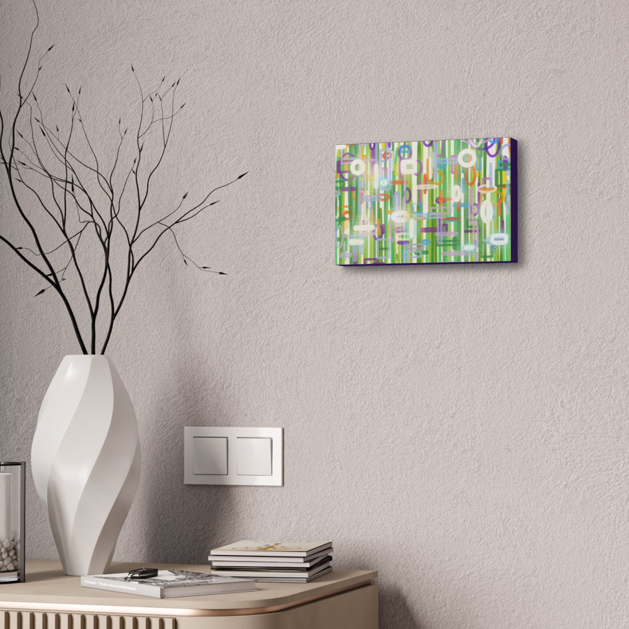 Contemporary Flower Garden Canvas Stretched 1.5"